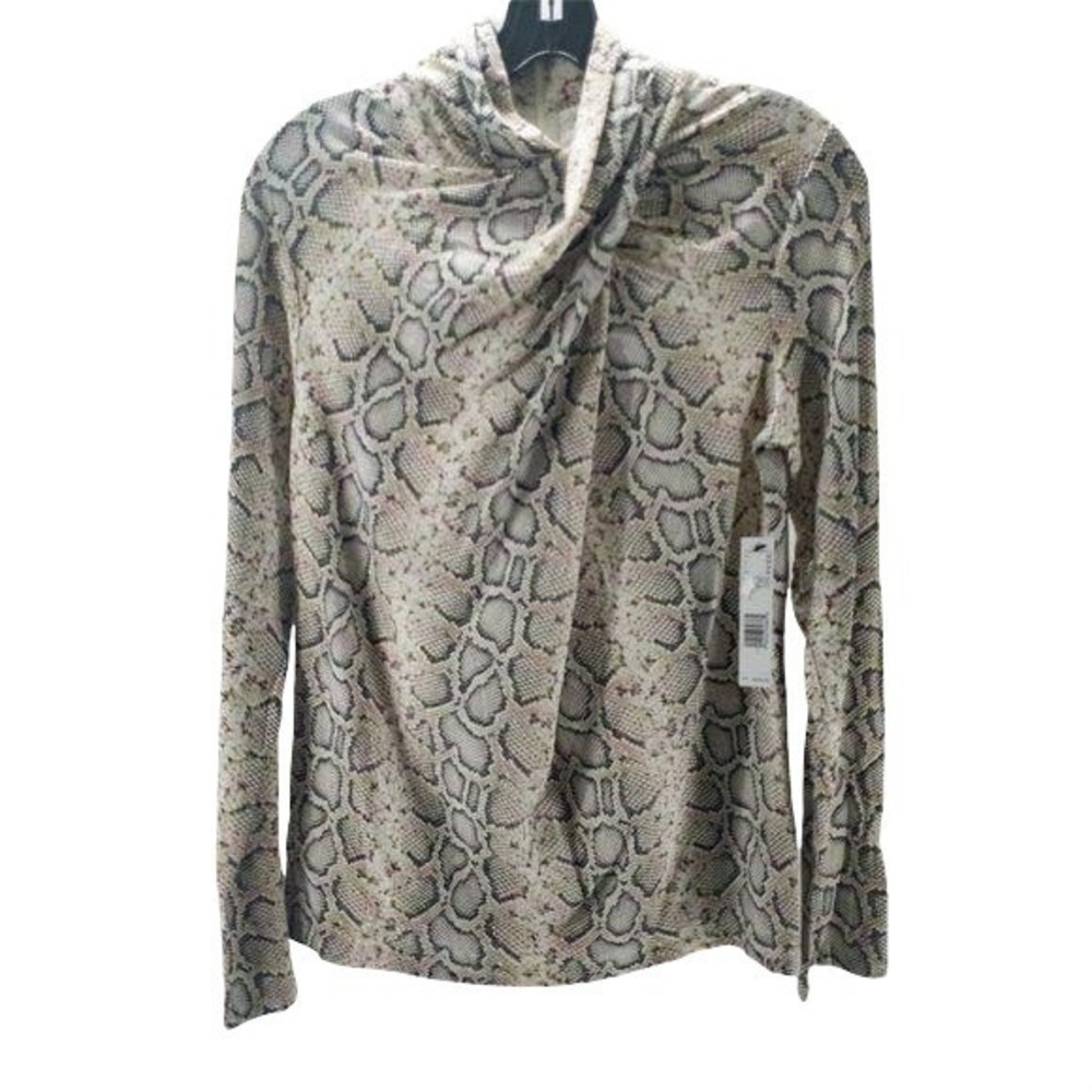 NWT ELIE TAHARI Keilani Snakeskin Crossover Top M
